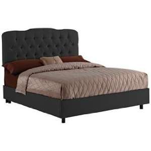  Black Shantung Tufted Bed (Full)