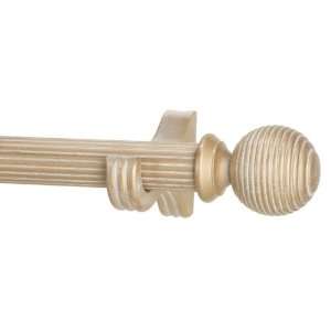   Versailles 6 Fluted Wood Curtain Rod   Ball Finials