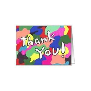  Retro Colors   Thank You Blank Inside Card Health 