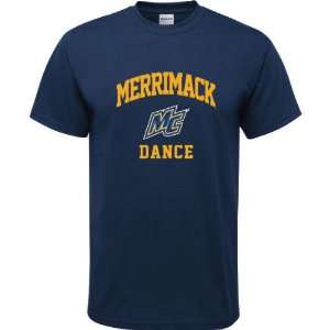  Merrimack Warriors Navy Youth Dance Arch T Shirt Sports 