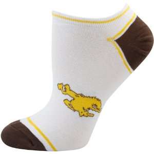   : Wyoming Cowboys Ladies White No Show Ankle Socks: Sports & Outdoors