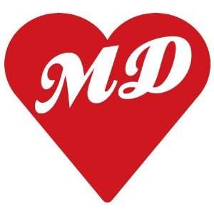  Maryland Abbreviation MD Heart   Decal / Sticker: Sports 