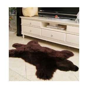  Brown Bear Sheepskin Rug: Home & Kitchen