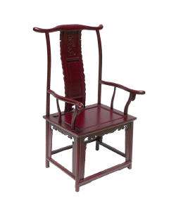 Dark Red Chinese Ming Style Rosewood Yoke Back Arm Chair WK2287  