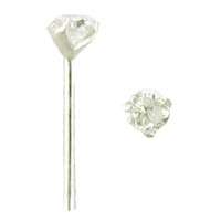 925 Sterling Silver Straight Nose Stud L Bend CZ 22G  