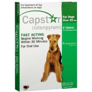Novartis Capstar Flea Treatment   Green   25+ lb   6 ct (Quantity of 1 