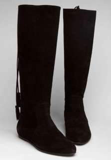 375 JOIE™ Black Caviar Alexandra Suede Velour Leather Tassels Boots 