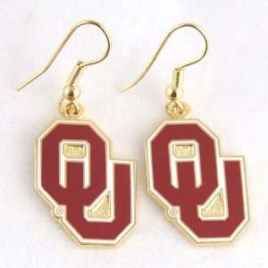  Oklahoma Sooners Logo Wire Earrings: Sports & Outdoors