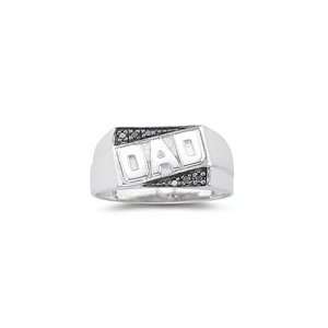  0.06 Ct Black Diamond Dad Ring in Silver 3.0: Jewelry