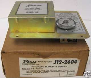 New Ranco Duct Mounted Auto Humidifier Control J12 2604  