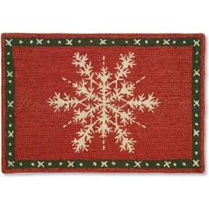 com Snowflake Winter Seasonal Decorative Accent Red Holiday Rug FREE 