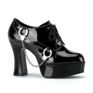  HOTTIE 01, Blk Pat Hand Cuff Police Platform Shoe, 4 