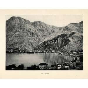 1904 Print Cattaro Kotor Montenegro Adriatic Sea Acruvium Harbor Inlet 