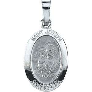  Joseph Medal in 14K White Gold, 100% Satisfaction Guaranteed.: Jewelry