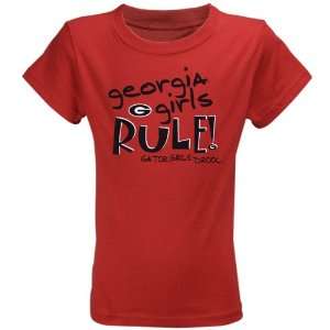  Georgia Bulldogs Red Youth Girls Rule T shirt: Sports 