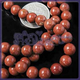 2X15 8mm Natural Red Jasper Round Gemstone Loose Beads  