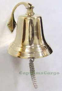   Nautical Solid Cast Brass Ships Boat Bell 8 Inch Marine Decor  