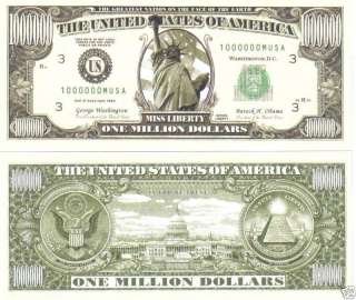 Wholesale Lot of 25   Traditional Million Dollar Bills  