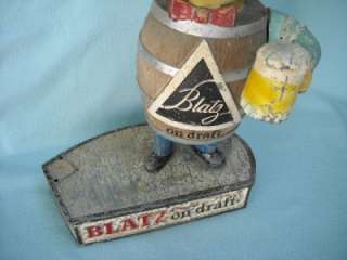Blatz Beer Man Metal Vintage Figurine Sign missing arm  