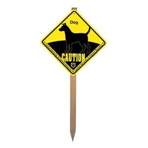    Dog Canine Security Caution Yard Sign on a Stake Dogs