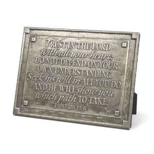    TRUST IN THE LORD BRONZE PLAQUE PROVERBS 35 6