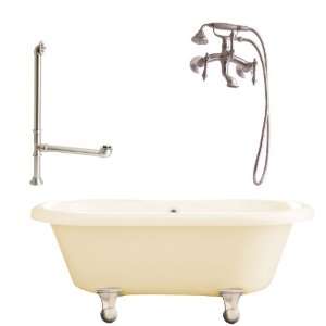   Nickel Portsmouth 60 Dual Soaking Tub with Cannonball Feet, Dra