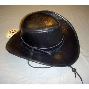  Cowboy hat black faux leather Toys & Games