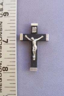BLACK Wood Crucifix 1.75 Making Rosary Parts ITALY C125  