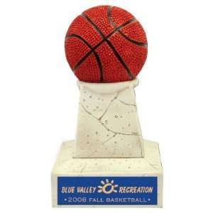  Custom Basketball Stone Like Tower Trophies BLUE ENGRAVING 