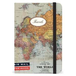 Cavallini Small Notebooks World Map Travels 4 x 6 