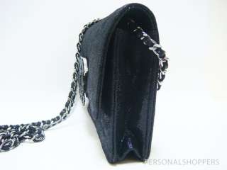   STONES CC STRASS IRIDESCENT LEATHER WALLET ON A CHAIN WOC BAG  