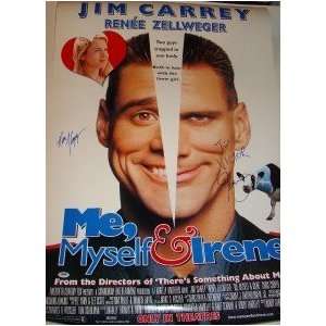  Me Myself Irene Jim Carrey Zellweger SIGNED Poster PSA 