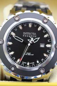 Mens Invicta Reserve Subaqua Specialty Black GMT Swiss Diver Watch New