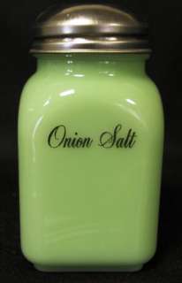 Jadeite Jadite Onion Salt Square Spice Shaker/Jar  