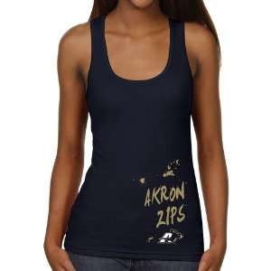  Akron Zips Ladies Paint Strokes Juniors Ribbed Tank Top 