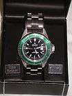   water resistant watch green stainless 