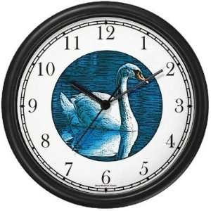  White Swan in Pond Wall Clock by WatchBuddy Timepieces 