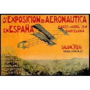  BARCELONA AIRPLANE 1 EXPOSICION AERONAUTICA SPAIN LARGE 