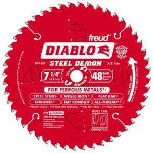 Diablo D0748F 7 1/4 in. x 48 Tooth Carbide Circular Saw Blade NEW 