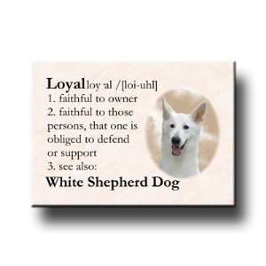  White Shepherd Dog Dictionary Loyal Fridge Magnet 