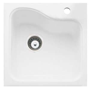   011.208 Silhouette Island Sink with Center Hole Tile Edge, White Heat
