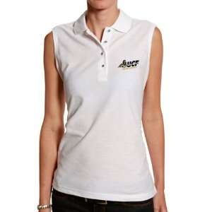  UCF Knights Ladies White Silk Touch Sleeveless Polo 