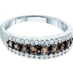  White Gold .50CT Diamond Fashion Band Featuring Chocolate and White 