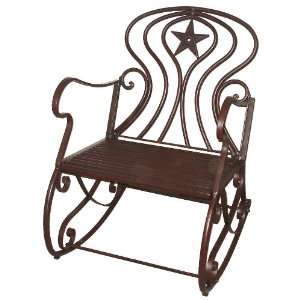  DeLeon Collections Metal Rocking Chair with Star Design 