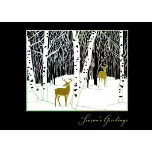  Deer in Birch Tree Forest Holiday Cards