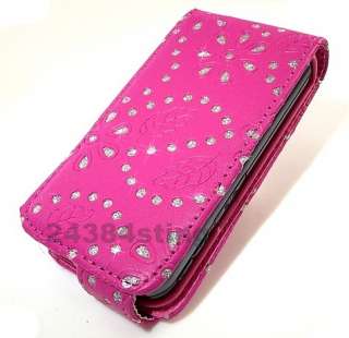 DIAMOND BLING LEATHER FLIP CASE COVER for SAMSUNG TOCCO LITE S5230 