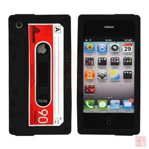   Cassette Tape Soft Silicone Case Skin Cover for Apple iPhone 4S 4G 4