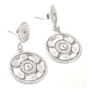  Silver filigree dangle earrings, Wheel of Life Jewelry