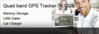 Realtime GPS Tracker TK102B+USB+wired Car Charger  
