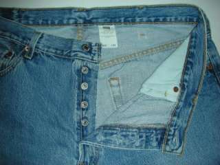 Mens Levis Classic 501s 501 Straight Leg Button Fly Blue Jeans size 